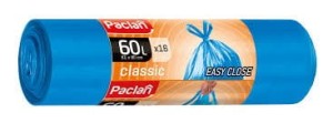 PACLAN Worki na śmieci z uszami wiązane 60L 16 szt