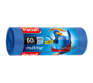 PACLAN Worki na śmieci wiązane 60L 24 sztuki
