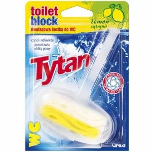 TYTAN Dwufazowa kostka do wc cytrynowy koszyczek 40g