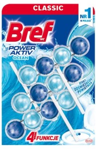 Bref Kostka do wc Power activ morska 3x50g