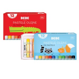 Interdruk pastele olejne bebe kids 12 kolorów