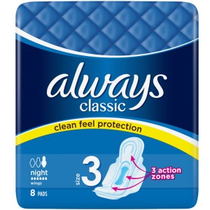 Always Classic Night Podpaski Ze Skrzydełkami 8szt