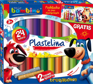 Bambino plastelina 24kolory + podkładka