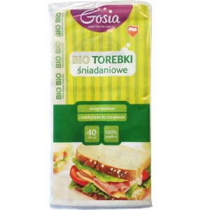 GOSIA BIO Torebki śniadaniowe 12,5 x 23 cm 40szt