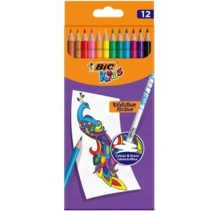 Bic kredki Evolution z gumką 12 kolorów