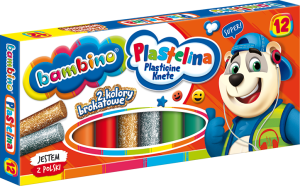 Bambino plastelina 12 kolorów złoty srebrny