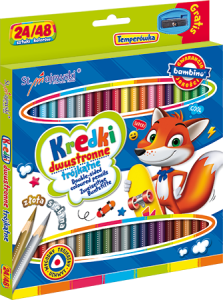 Bambino kredki trójkątne dwustronne 24/48 kolory