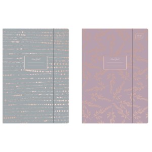 INTERDRUK Teczka A4 z gumką Metallic Rose Gold