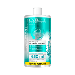 Eveline Cosmetics Facemed+ Matujący płyn micelarny 3w1 650 ml