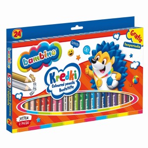 Bambino kredki ołówkowe jumbo 24 kolory+temperówka