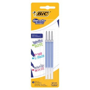 Bic wkład do dług. wymaz. nieb. 3szt