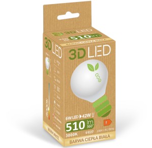 Żarówka 3D LED ECO E27 ciepła biała 6W 510 lm